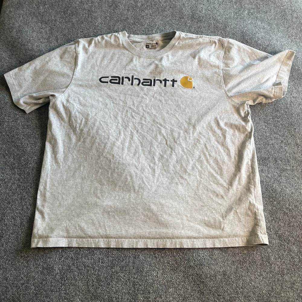 Carhartt Mens 2XL Loose Fit Short Sleeve Graphic Logo T-Shirt Heather Gray 508